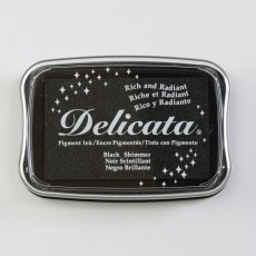 DE382 Tsukineko • Delicata pigment ink 9x6cm Black Shimmer