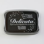 DE382 Tsukineko • Delicata pigment ink 9x6cm Black Shimmer