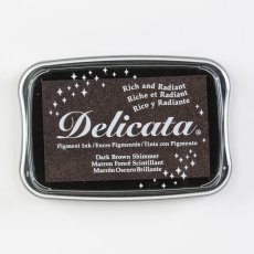 DE354 Tsukineko • Delicata pigment ink 9x6cm Dark brown shimmer
