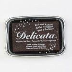DE354 Tsukineko • Delicata pigment ink 9x6cm Dark brown shimmer