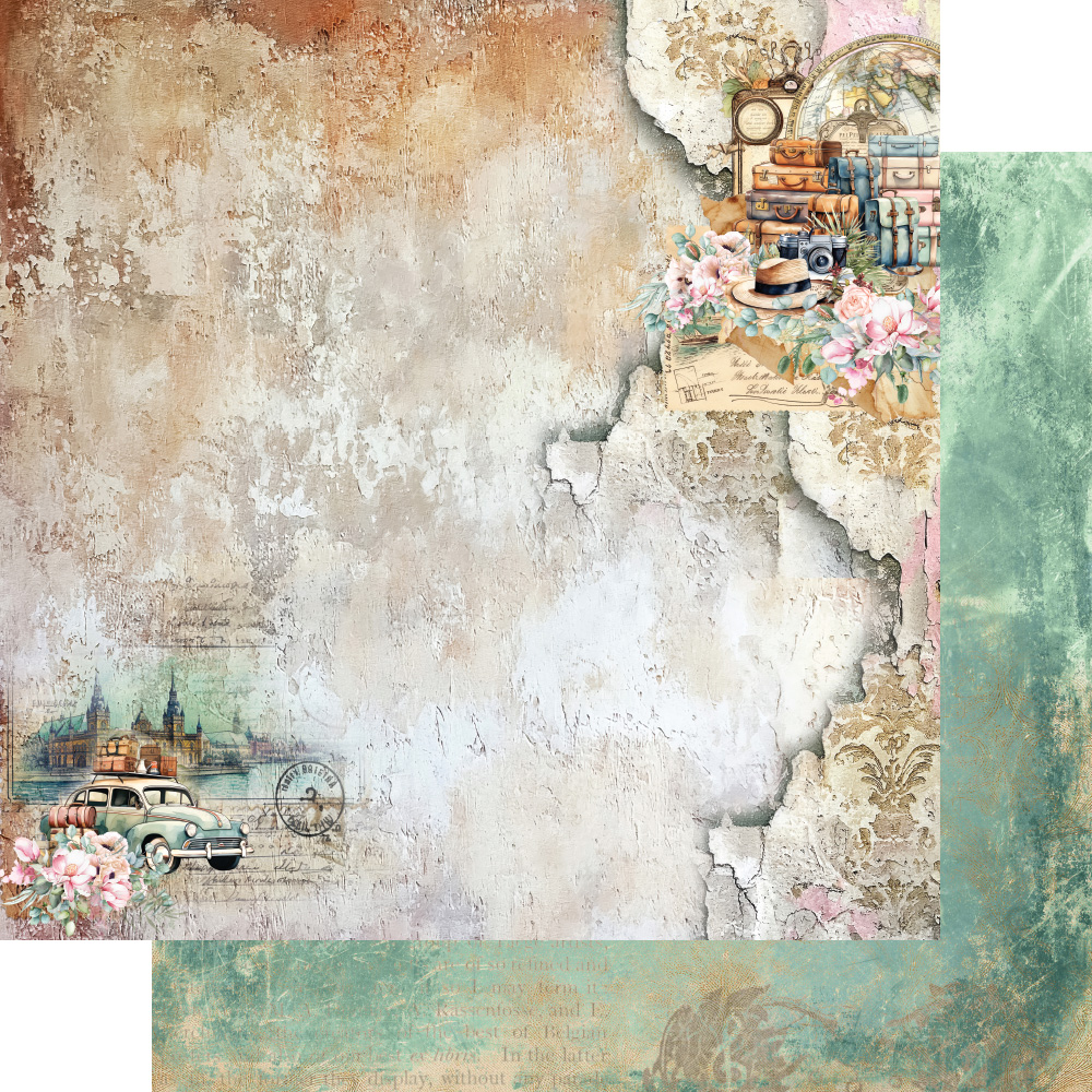 AA-MFTT-08 Alchemy of Art - 8x8'' - A SET OF PAPERS 20,3x20,3cm -Memories from the trip