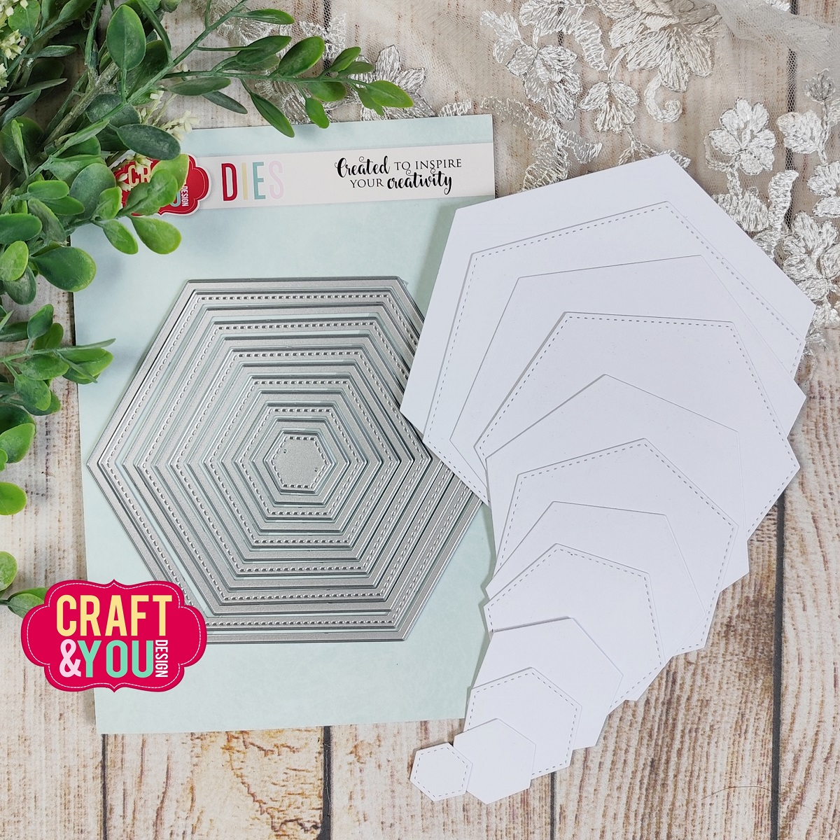 CW343 Cutting Die -Hexagon Base Set - Craft&You Design