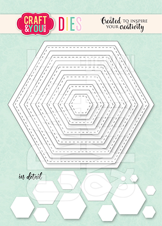 CW343 Cutting Die -Hexagon Base Set - Craft&You Design