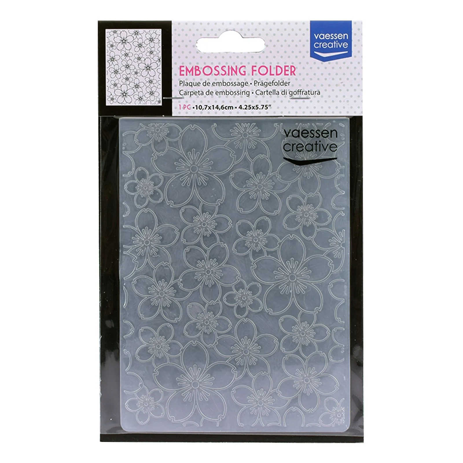 100605-006 Vaessen Creative • Embossing Folder 10,7x14,6cm- Cherry Blossom