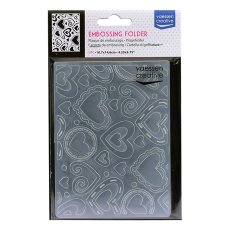 100605-010 Vaessen Creative • Embossing Folder 10,7x14,6cm-Layered Hearts