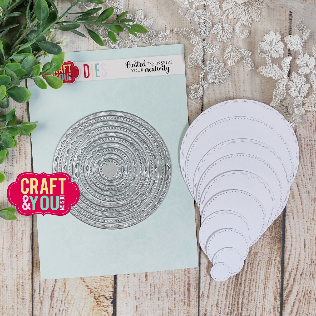 CW348 Cutting Die -Circles Base Decorative Stiches- Craft&You Design