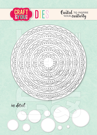 CW348 Cutting Die -Circles Base Decorative Stiches- Craft&You Design