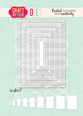 CW349 Cutting Die -Rectangles Base Decorative Stiches - Craft&You Design