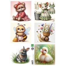FB2502 one side paper A4 Marianne Design-Cute Animals - by Fairybells 