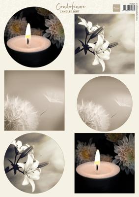 VK9625 one side paper A4 Marianne Design-Condoleance - Candle light