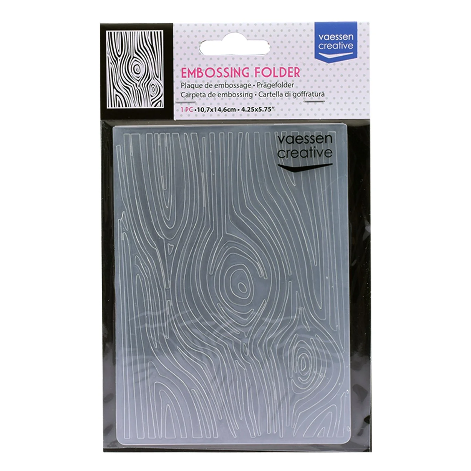 100605-011 Vaessen Creative • Embossing Folder 10,7x14,6cm-Wood Grain