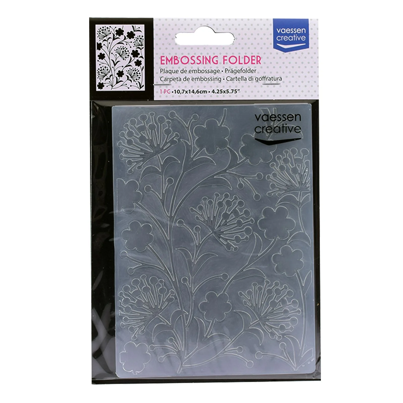 100605-017 Vaessen Creative • Embossing Folder 10,7x14,6cm-Dandelion