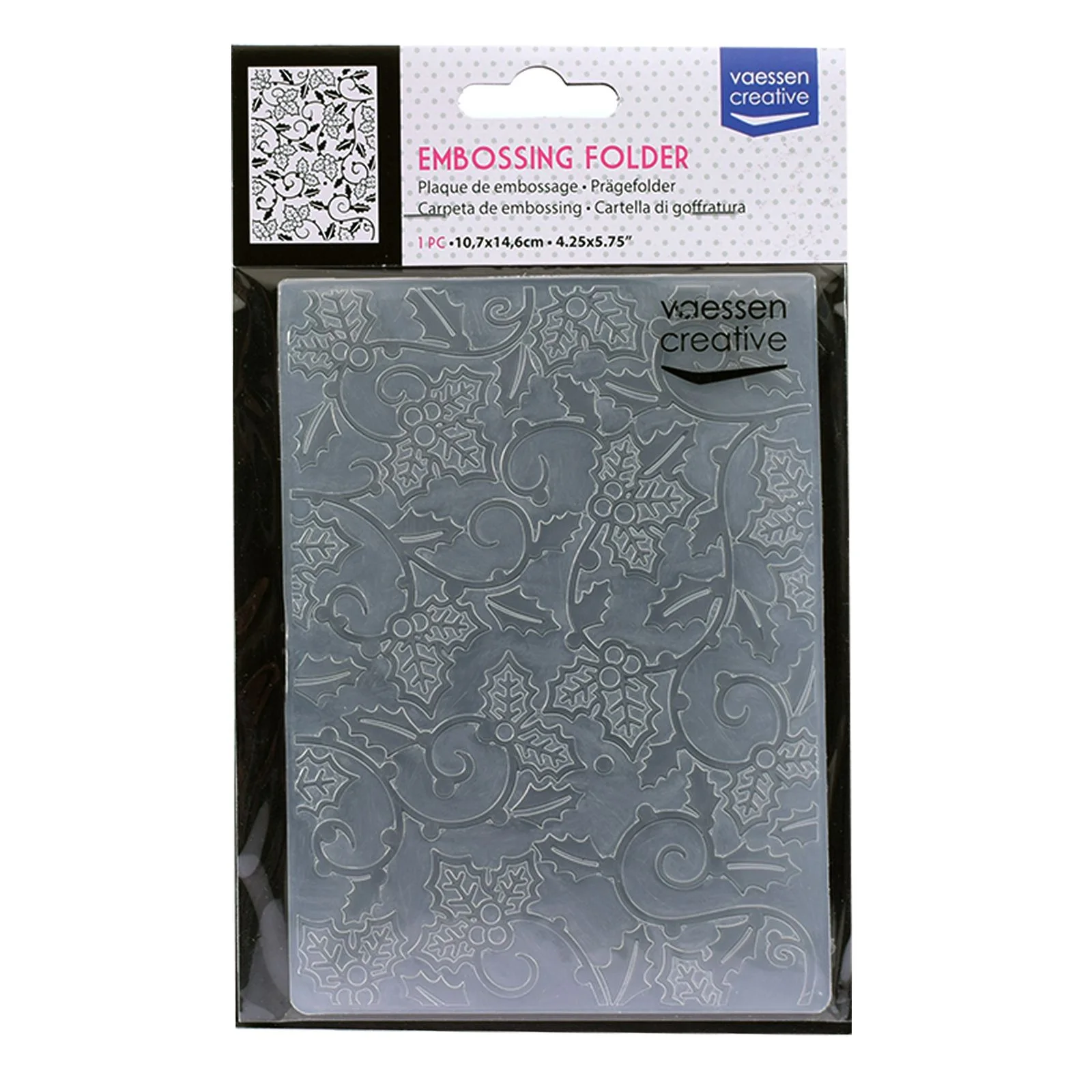 100605-026 Vaessen Creative • Embossing Folder 10,7x14,6cm- Holly