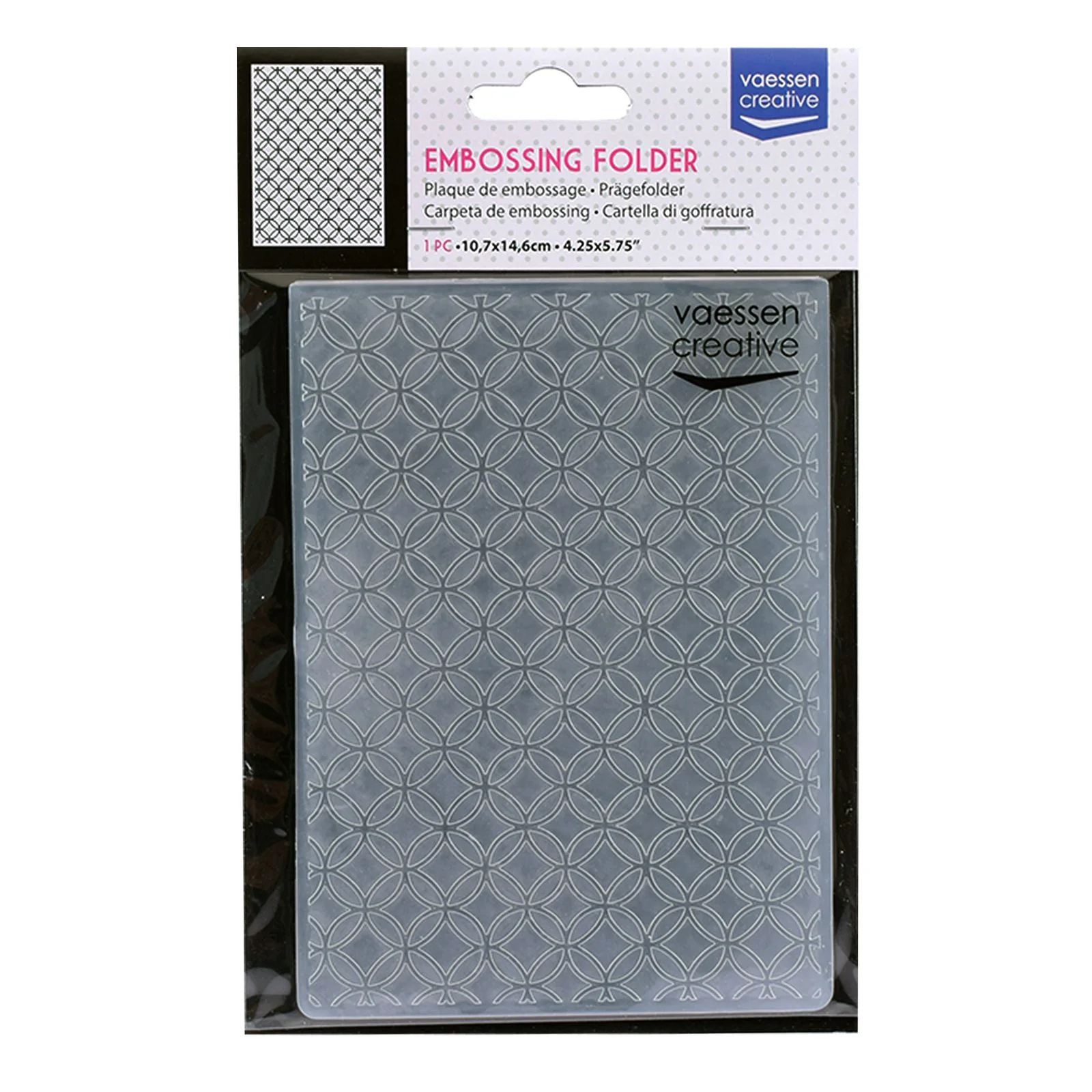 100605-027 Vaessen Creative • Embossing Folder 10,7x14,6cm-Intersecting Circles