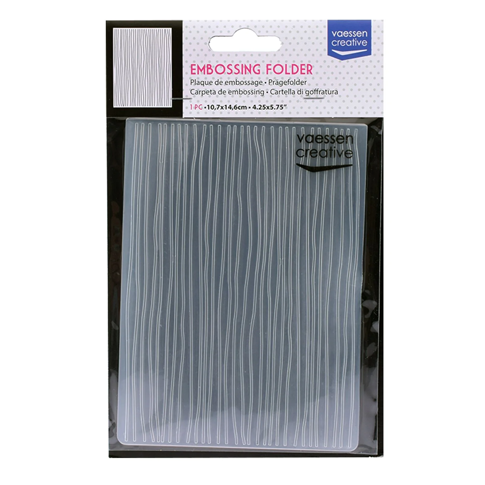 100605-028 Vaessen Creative • Embossing Folder 10,7x14,6cm- Thin Lines