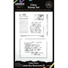 ACSCS0003 Maker Series 4x6 Inch Clear Stamp Set - Letter Box Remnants 01 (7pcs) 