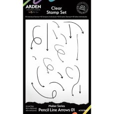 ACSCS0007 Maker Series 4x6 Inch Clear Stamp Set -Pencil Line Arrows 01 (18pcs)