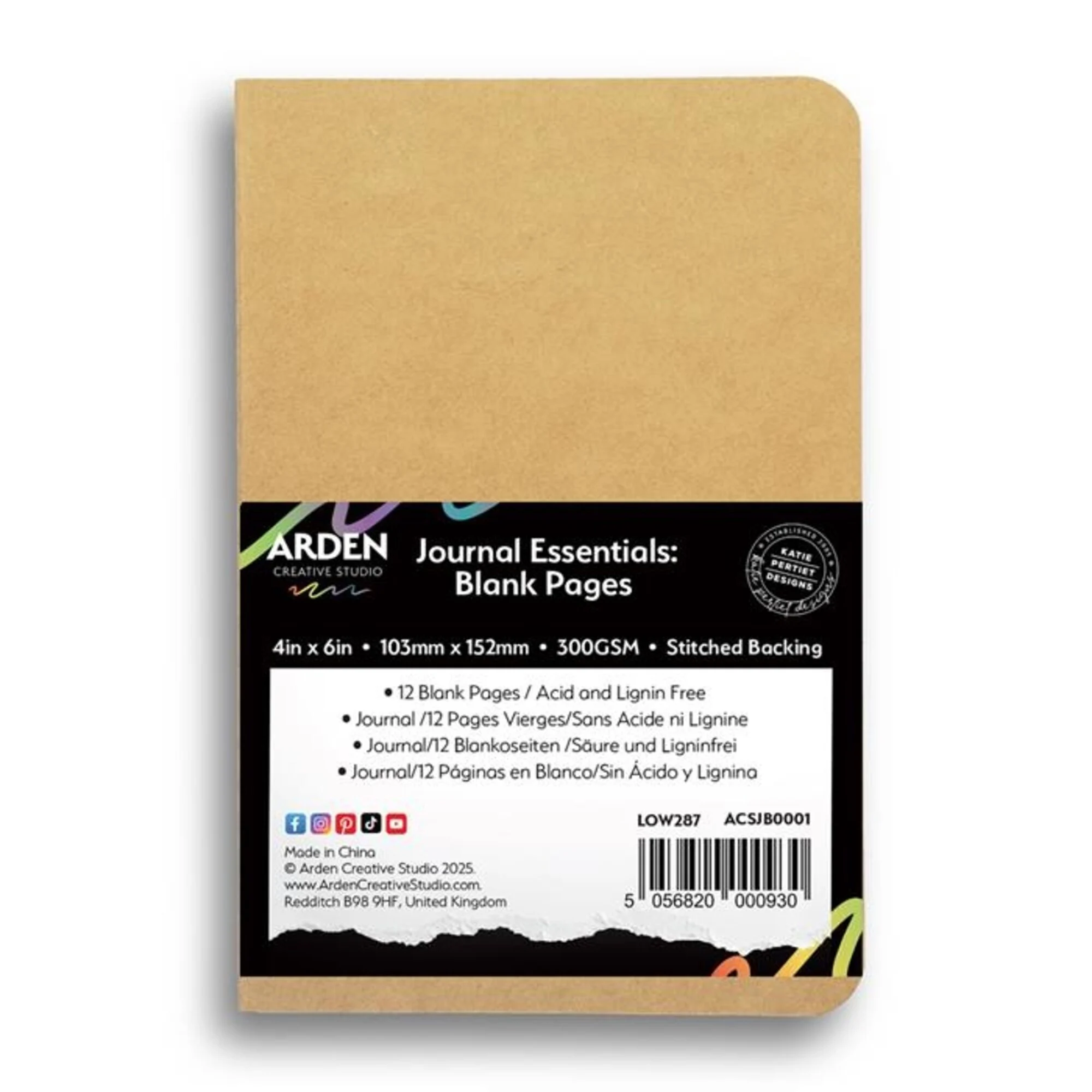 ACSJB0001 ART JOURNAL - Vintage Makers 4x6 Inch Stitched Journal Essentials