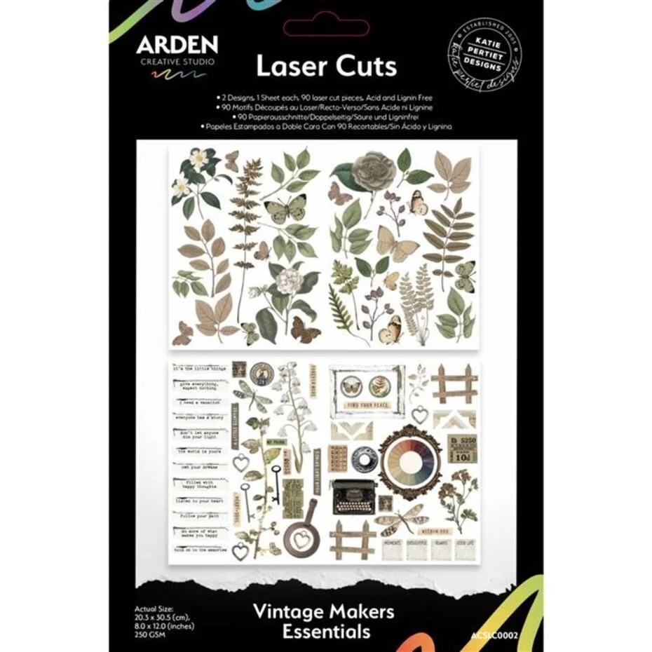 ACSLC0002 Vintage Makers Laser Cuts (90pcs)