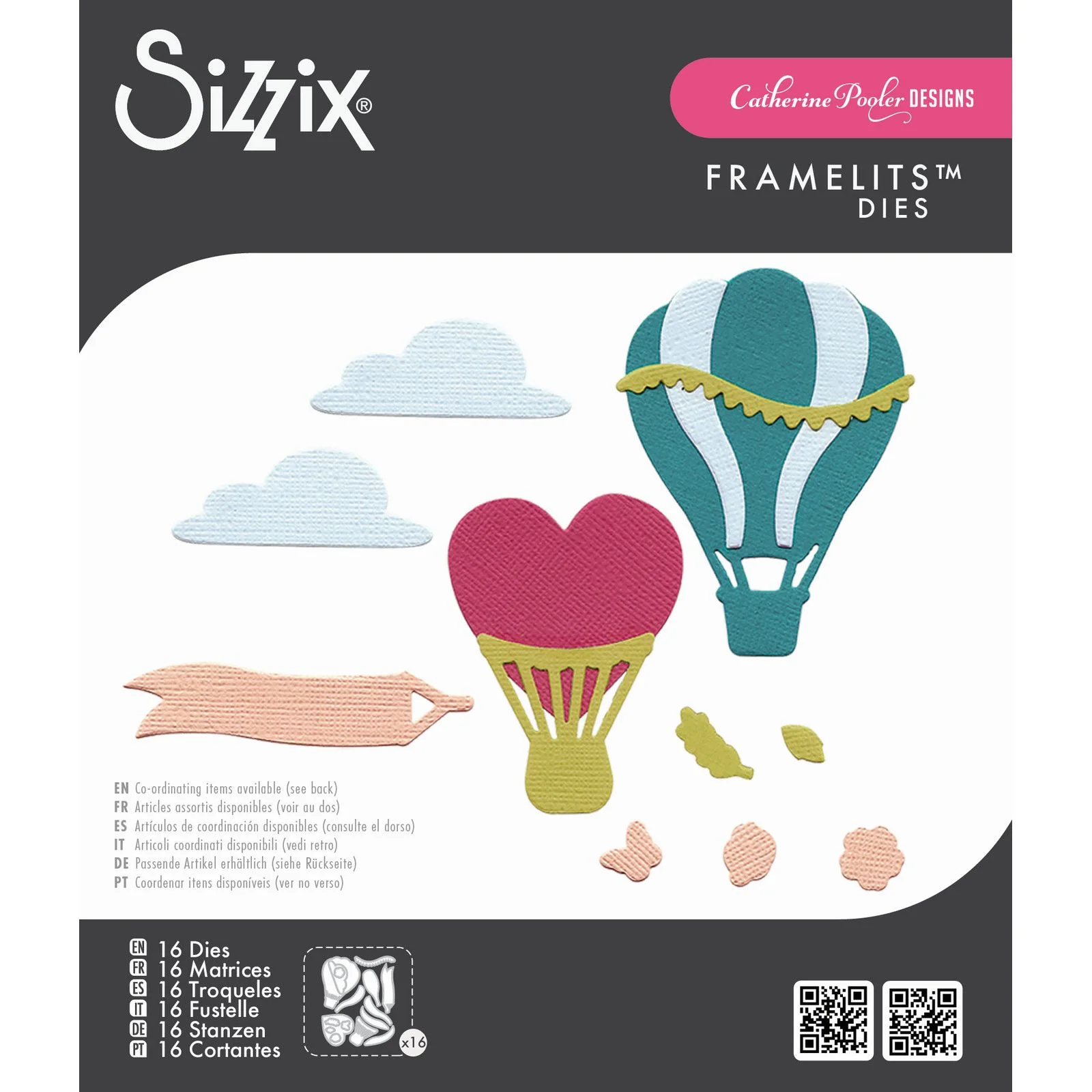 666830 Sizzix • Framelits Die Set 16pcs Up and Away nr2 by Catherine Pooler