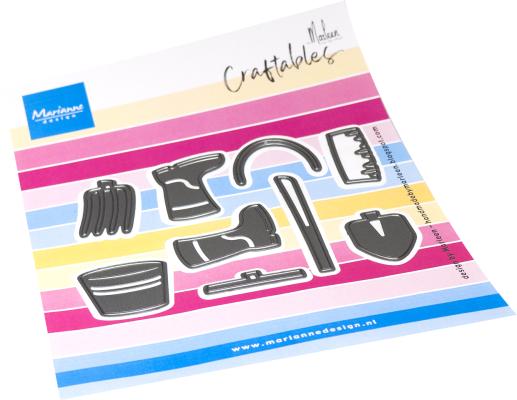 CR1693 Metal Die Marianne Design - CrafTables - Farm tools by Marleen