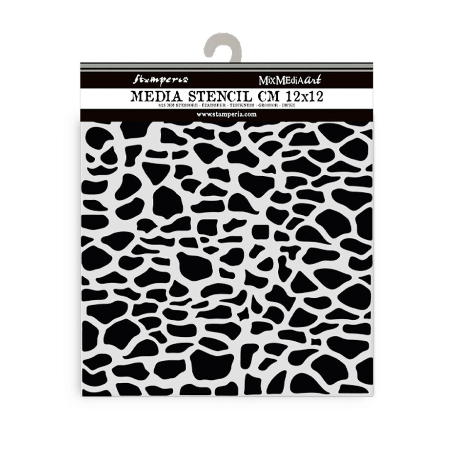 KSTDS45 Stamperia Silent Sea Village Thick Stencil 12x12cm Stones Pattern
