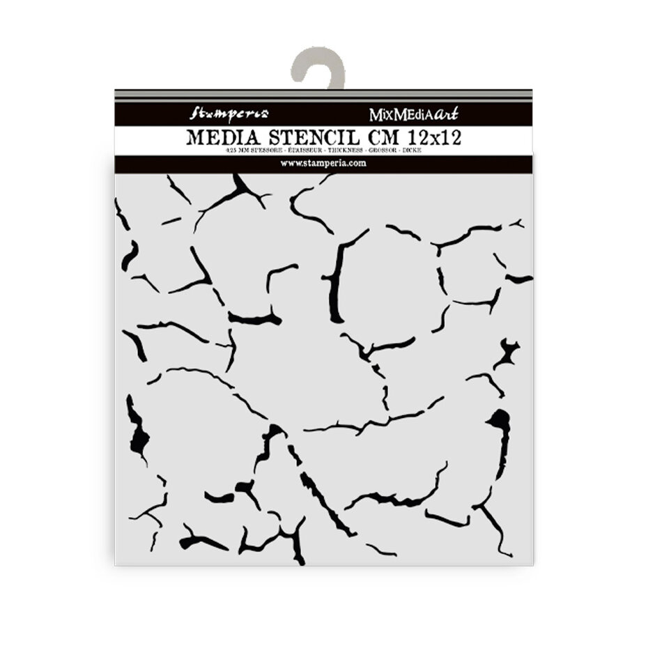 KSTDS47 Stamperia Silent Sea Village Thick Stencil 12x12cm Crackle Pattern