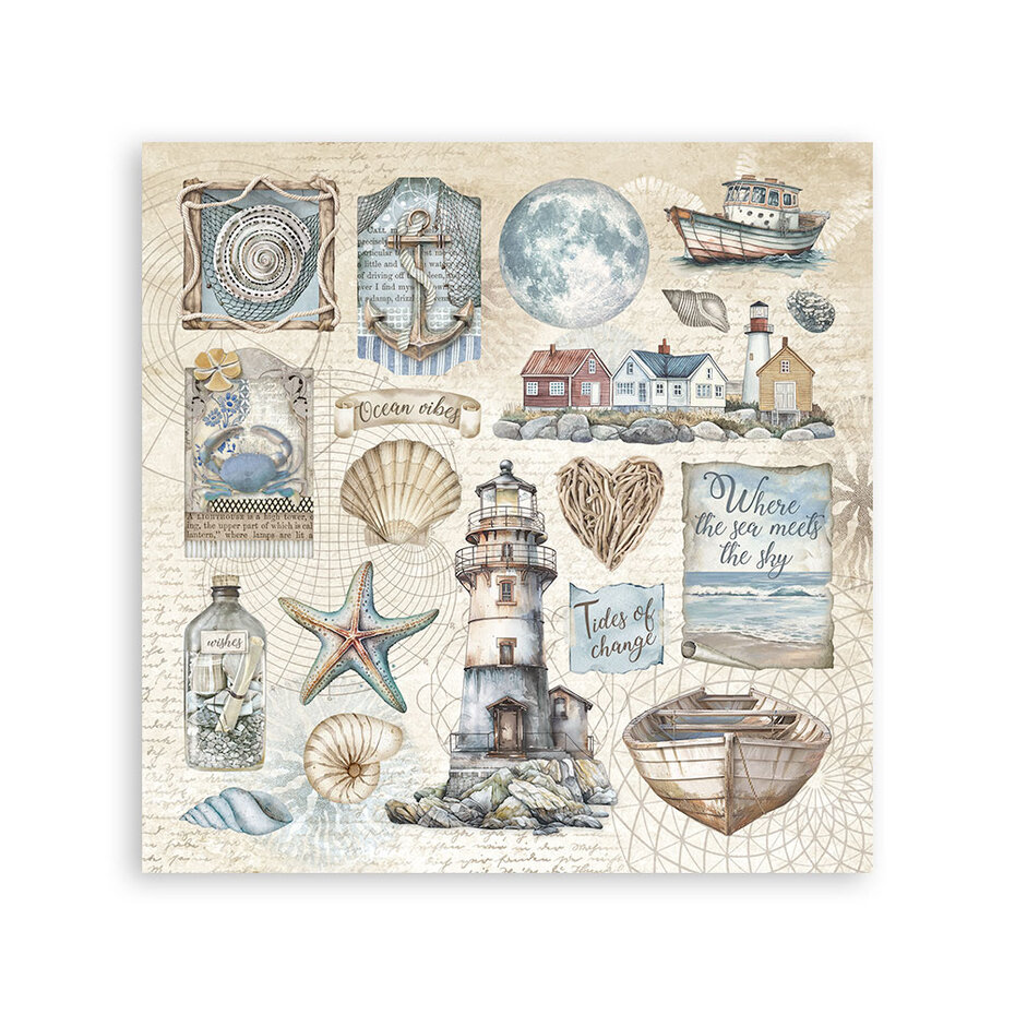 SBSTK01 Stamperia Silent Sea Stickers (4pcs)