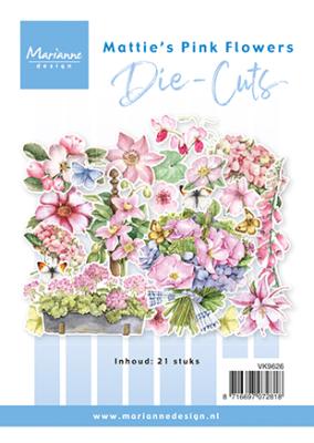 VK9626 Die-cuts Marianne Design -Mattie's pink flowers