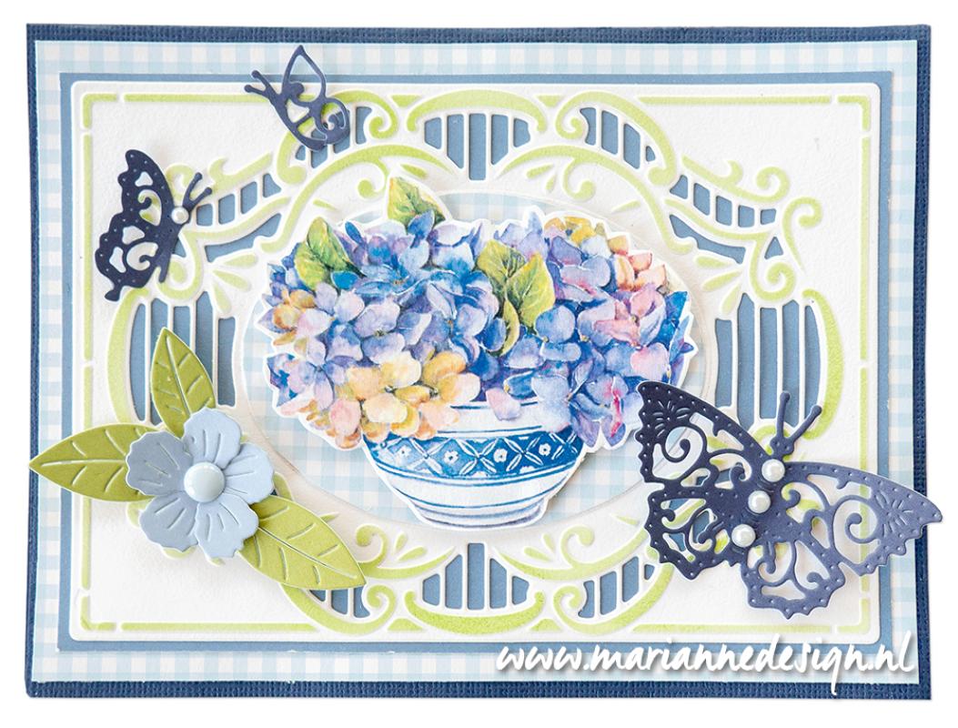 VK9627 Die-cuts Marianne Design -Mattie's blue flowers
