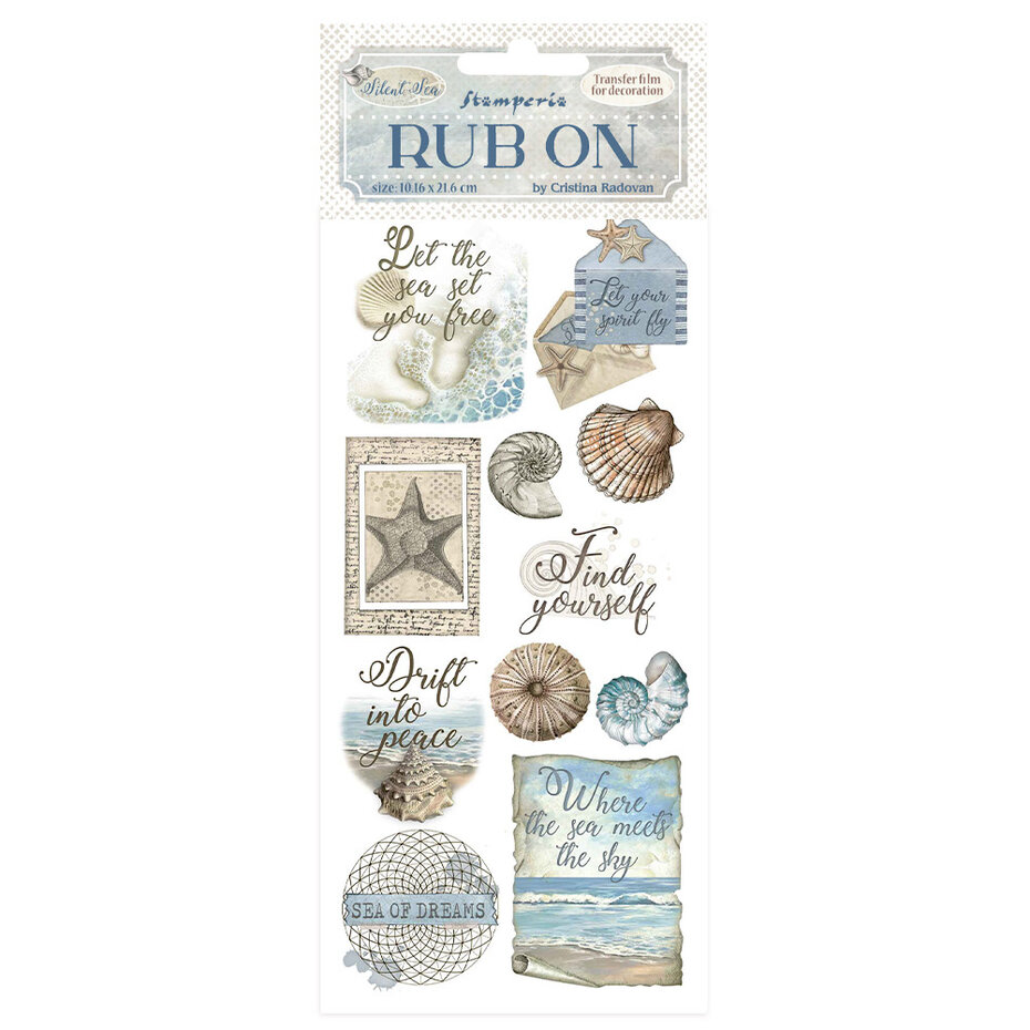 DFLRB158 Silent Sea Rub-On 10,16x21,6cm- Shells