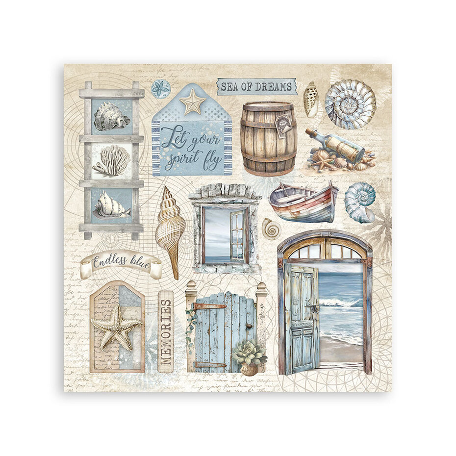SBSTK01 Stamperia Silent Sea Stickers (4pcs)