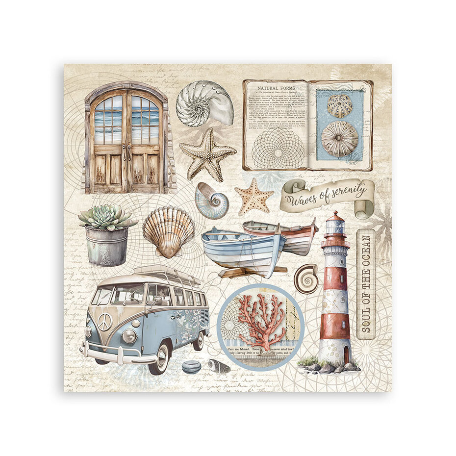 SBSTK01 Stamperia Silent Sea Stickers (4pcs)