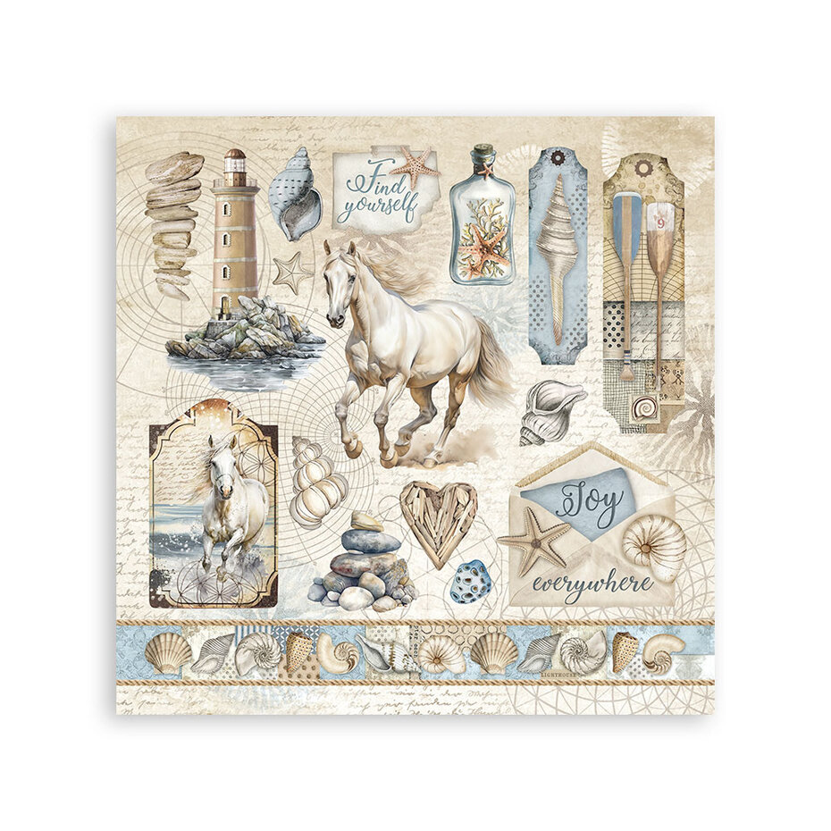 SBSTK01 Stamperia Silent Sea Stickers (4pcs)