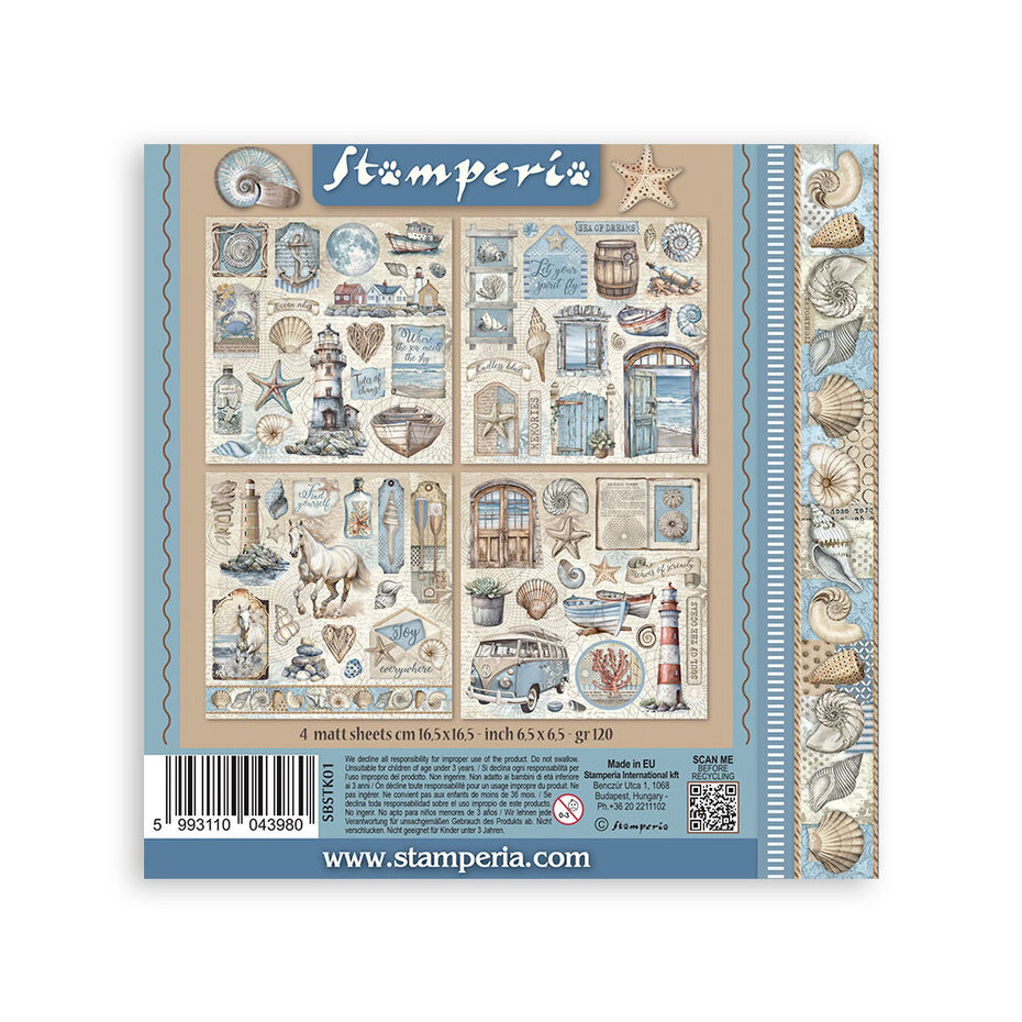 SBSTK01 Stamperia Silent Sea Stickers (4pcs)