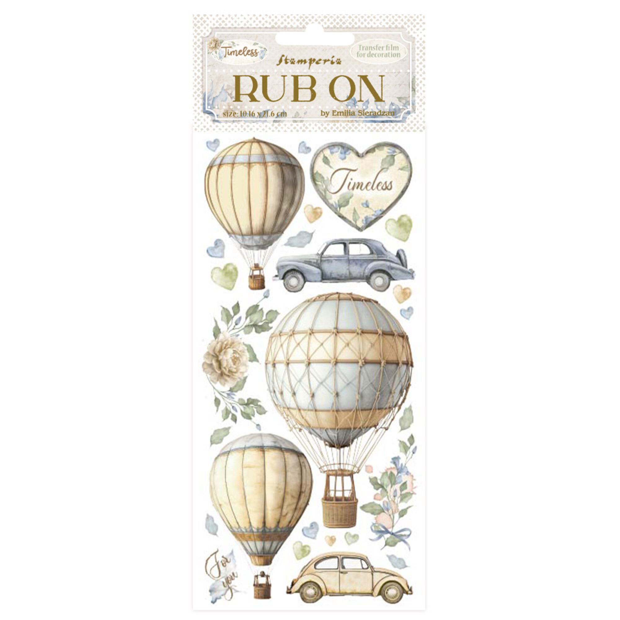DFLRB163 Timeless Rub-On 10,16x21,6cm-Air Balloons