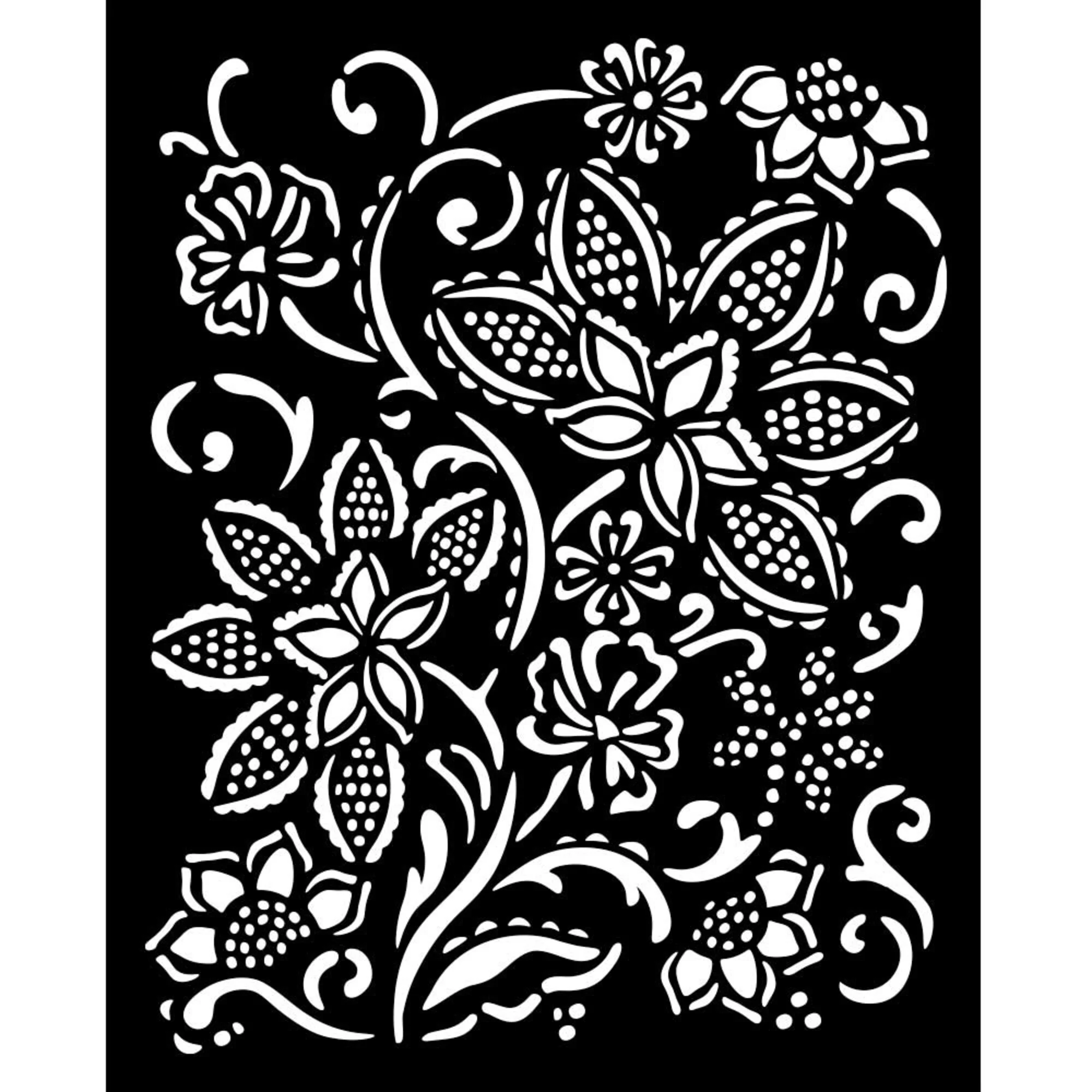 KSTD180 Stamperia Timeless Thick Stencil 20x25cm Batik Flowers