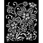 KSTD180 Stamperia Timeless Thick Stencil 20x25cm Batik Flowers