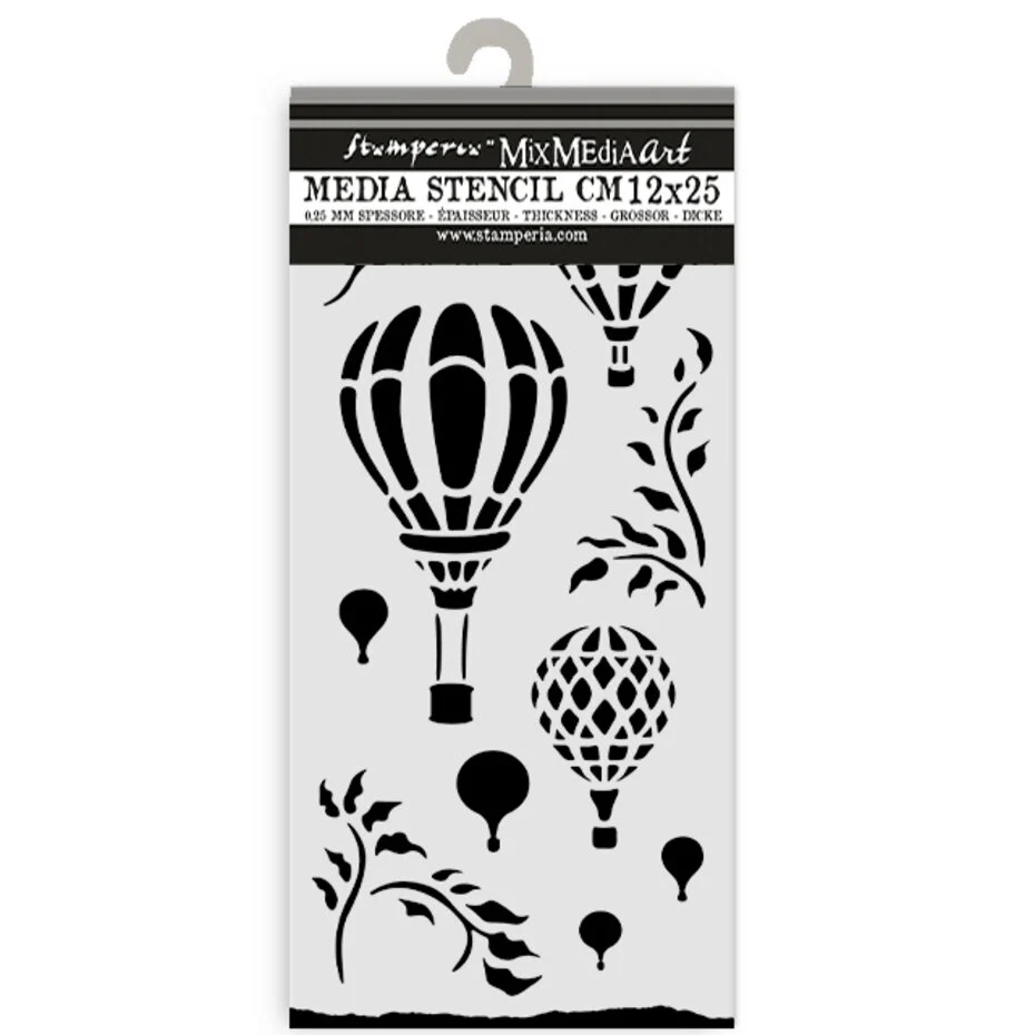 KSTDL119 Stamperia Timeless Thick Stencil 12x25cm Air Balloons