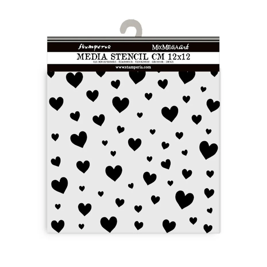 KSTDS42 Stamperia Timeles Thick Stencil 12x12cm Hearts