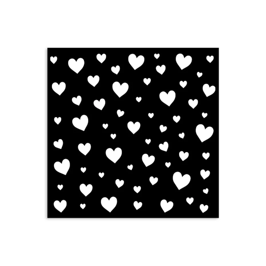 KSTDS42 Stamperia Timeles Thick Stencil 12x12cm Hearts