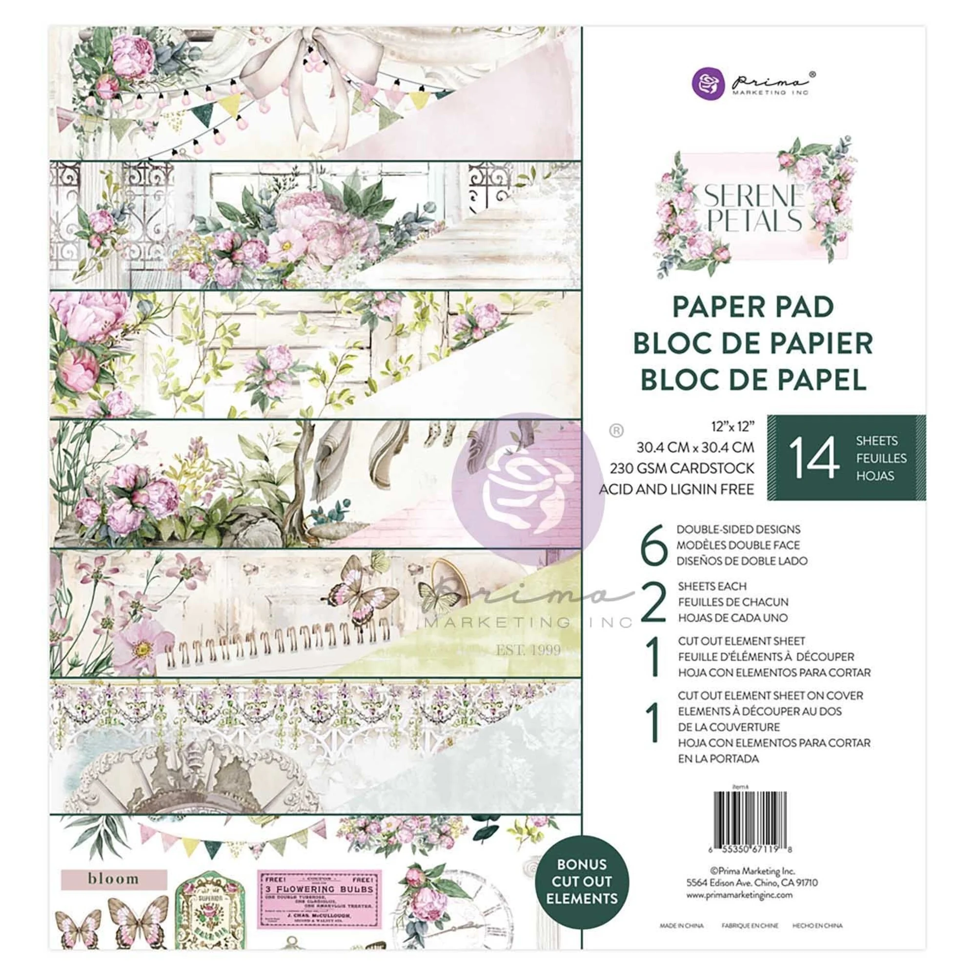 PM671198 Serene Petals- 12x12 Paper Pad