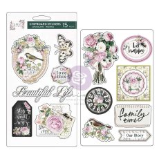 PM671235 Serene Petals Chipboard Stickers Garden Whispers (15pcs)