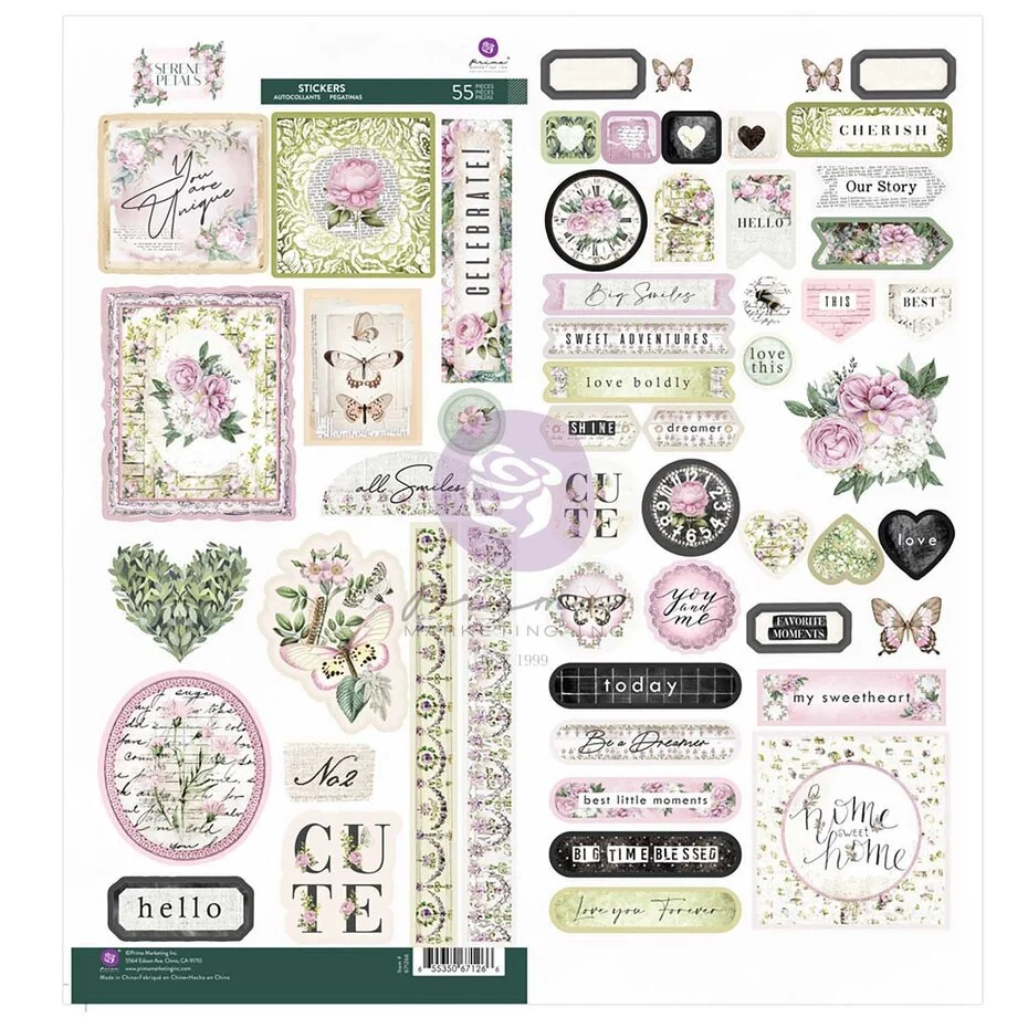 PM671266 Serene Petals Stickers (55pcs)