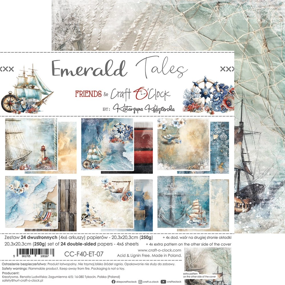 CC-F40-ET-07 EMERALD TALES a set of papers 20,3x20,3cm