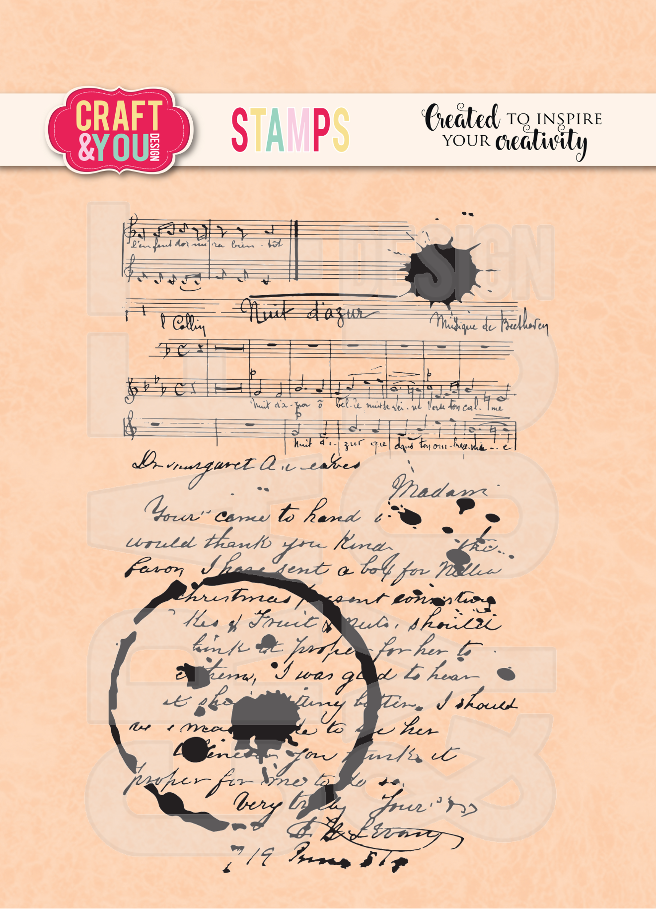 CS051 Clear Stamps Stains on the letters - Craft & You Design