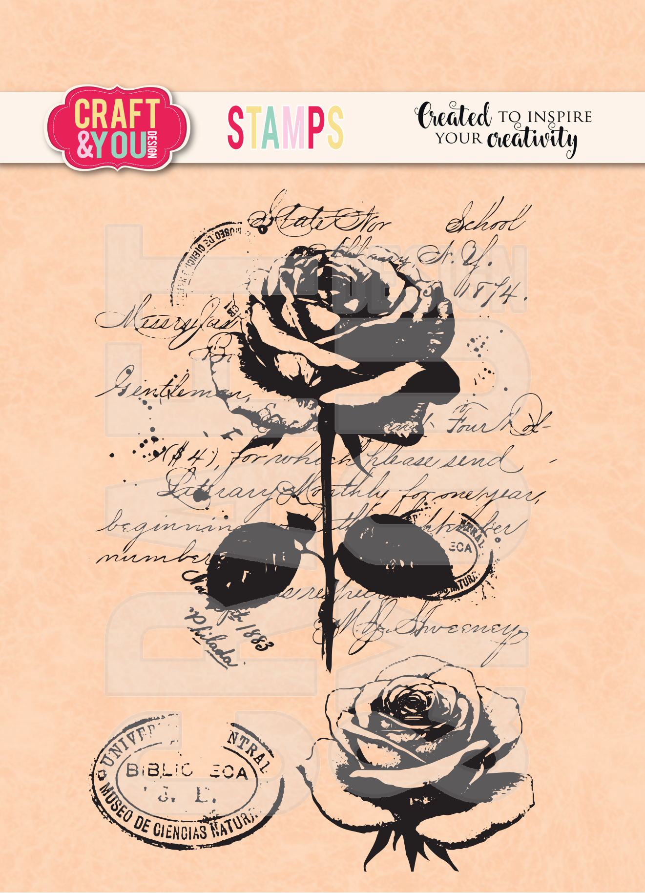CS052 Clear Stamps Vintage Rose - Craft & You Design