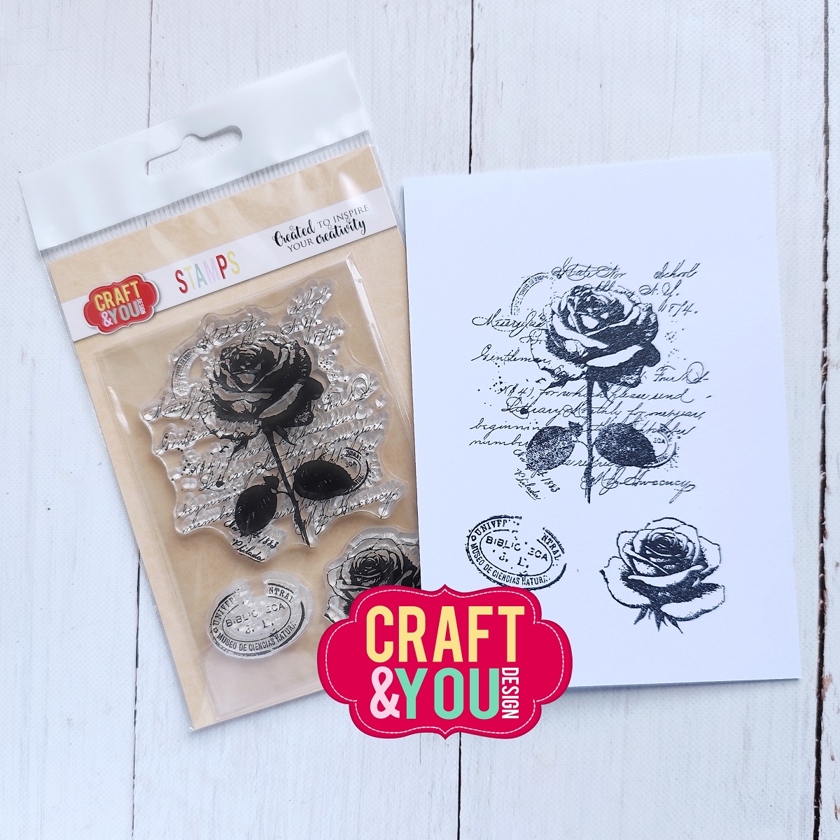 CS052 Clear Stamps Vintage Rose - Craft & You Design