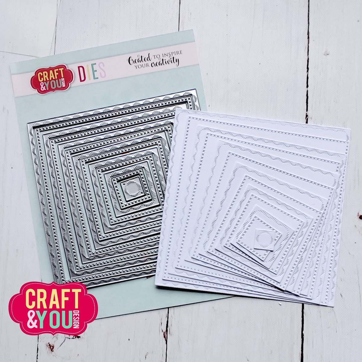 CW355 Cutting Die -Square Decorative Stiches - Craft&You Design