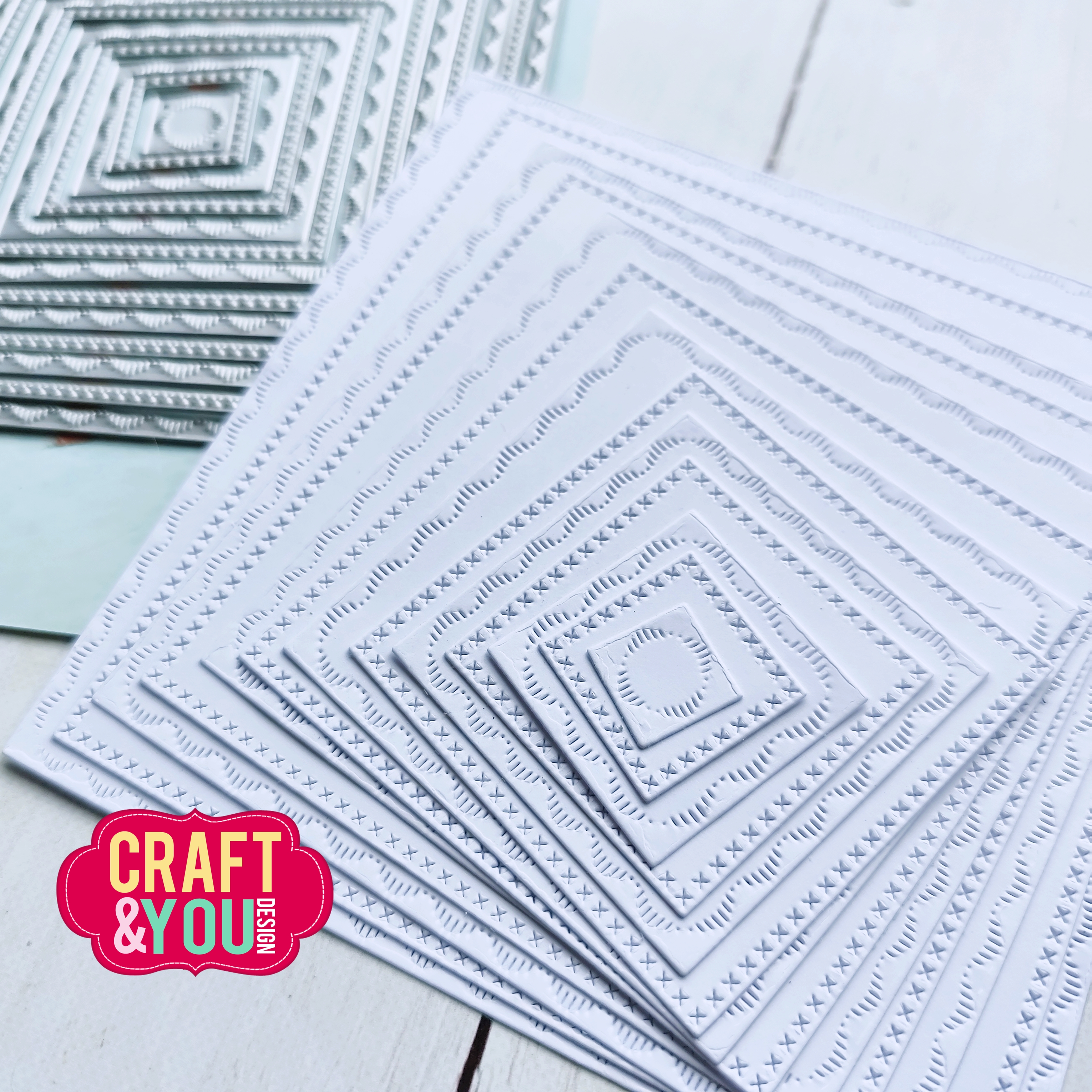 CW355 Cutting Die -Square Decorative Stiches - Craft&You Design